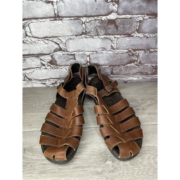 MEPHISTO 4x Shock Brown Leather Fisherman Casual Strap Sandals Men’s 46EU/13M US main image 16